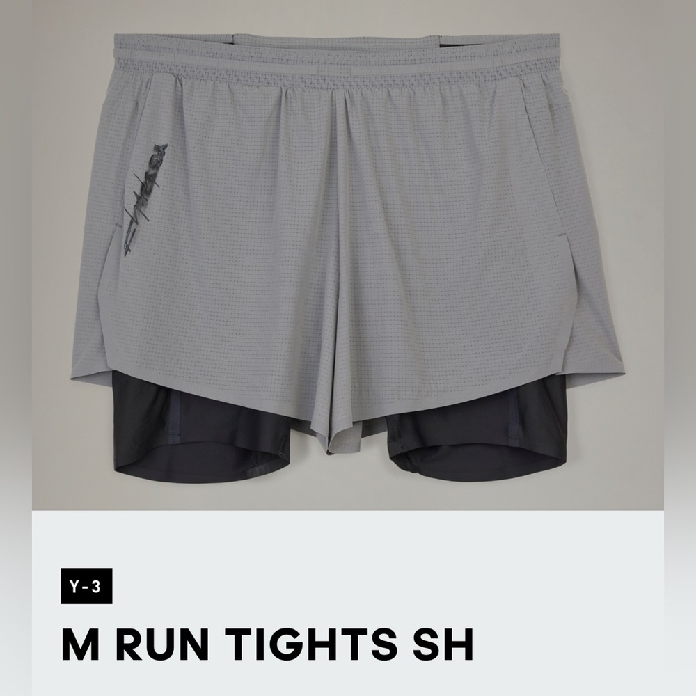 EUC! Adidas Y-3 Yohji Yamamoto Run Tights Shorts Lined Gray Sz Large Men’s